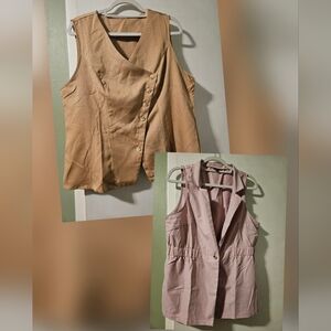 SHEIN Tan and Pink Blouses